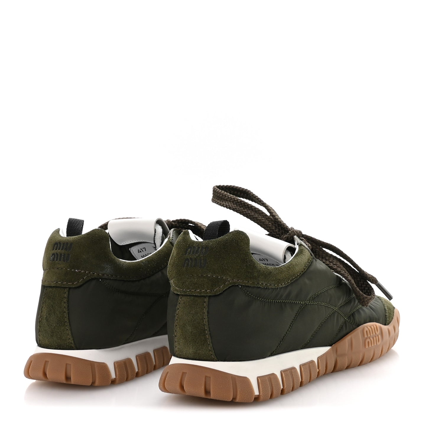 Nylon Suede Womens Tyre Sneakers 36.5 Loden Green