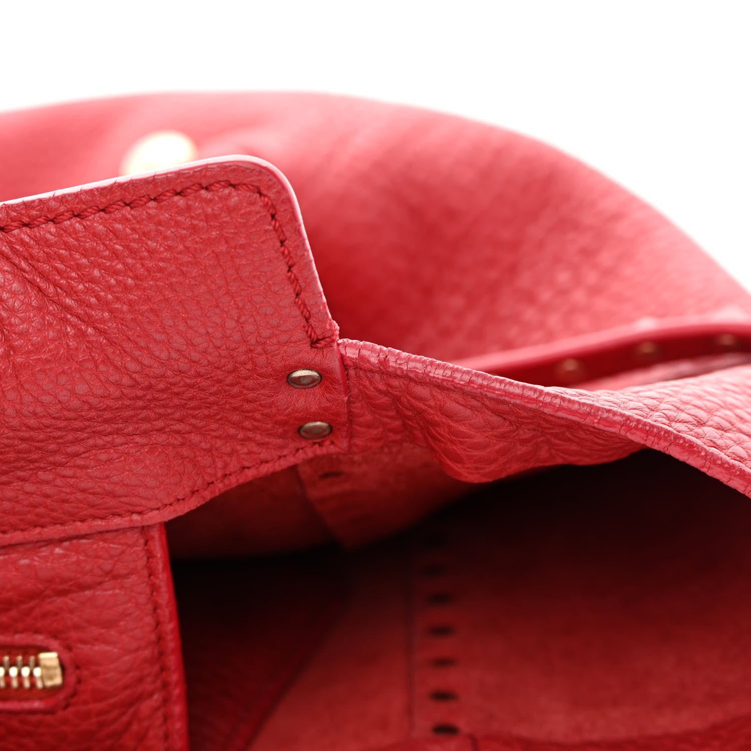 Valentino Garavani Vitello Monochrome Medium Rockstud Tote Rosso Valentino 11 of 18