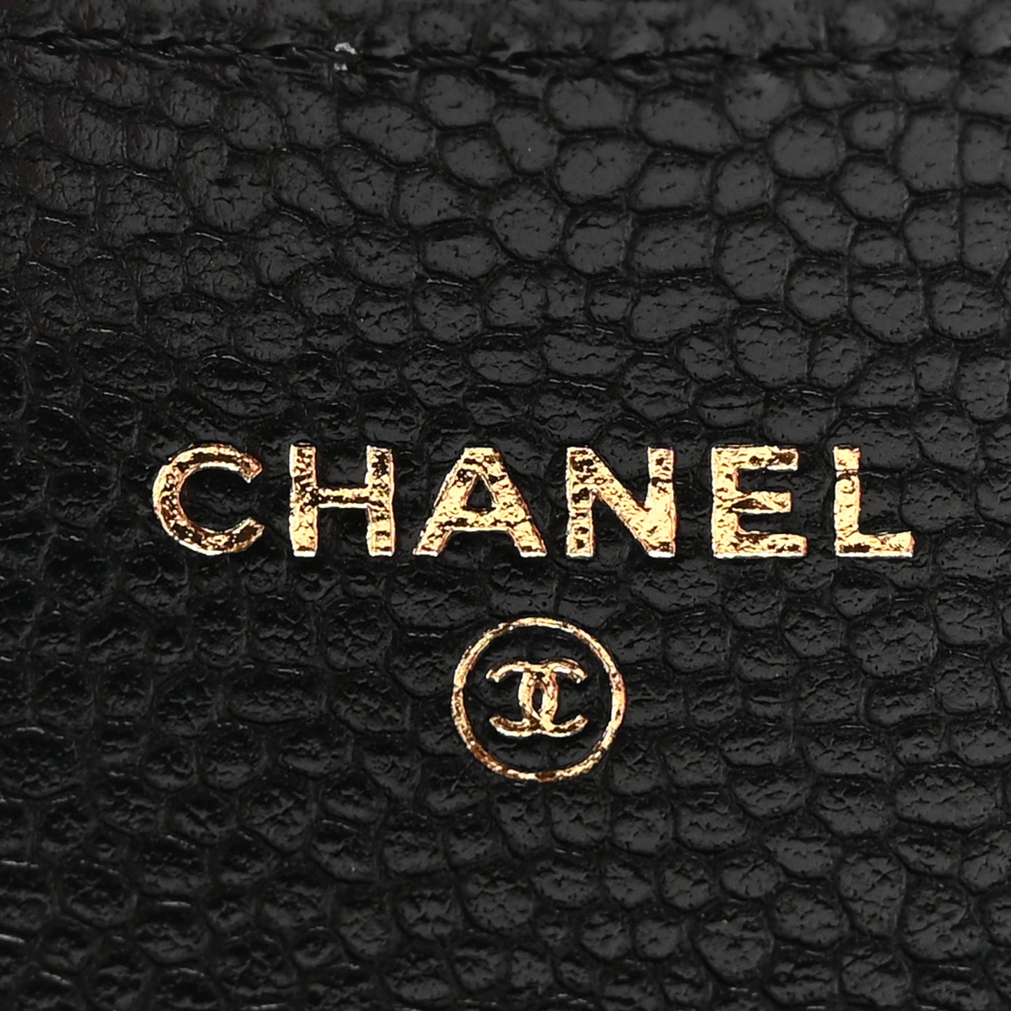 Caviar Quilted Flap Card Holder Wallet Black