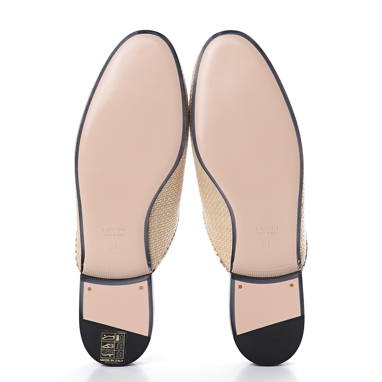 Gucci Straw Elaphe Womens Princetown Slippers 37 Natural Cream Brown 5 of 8
