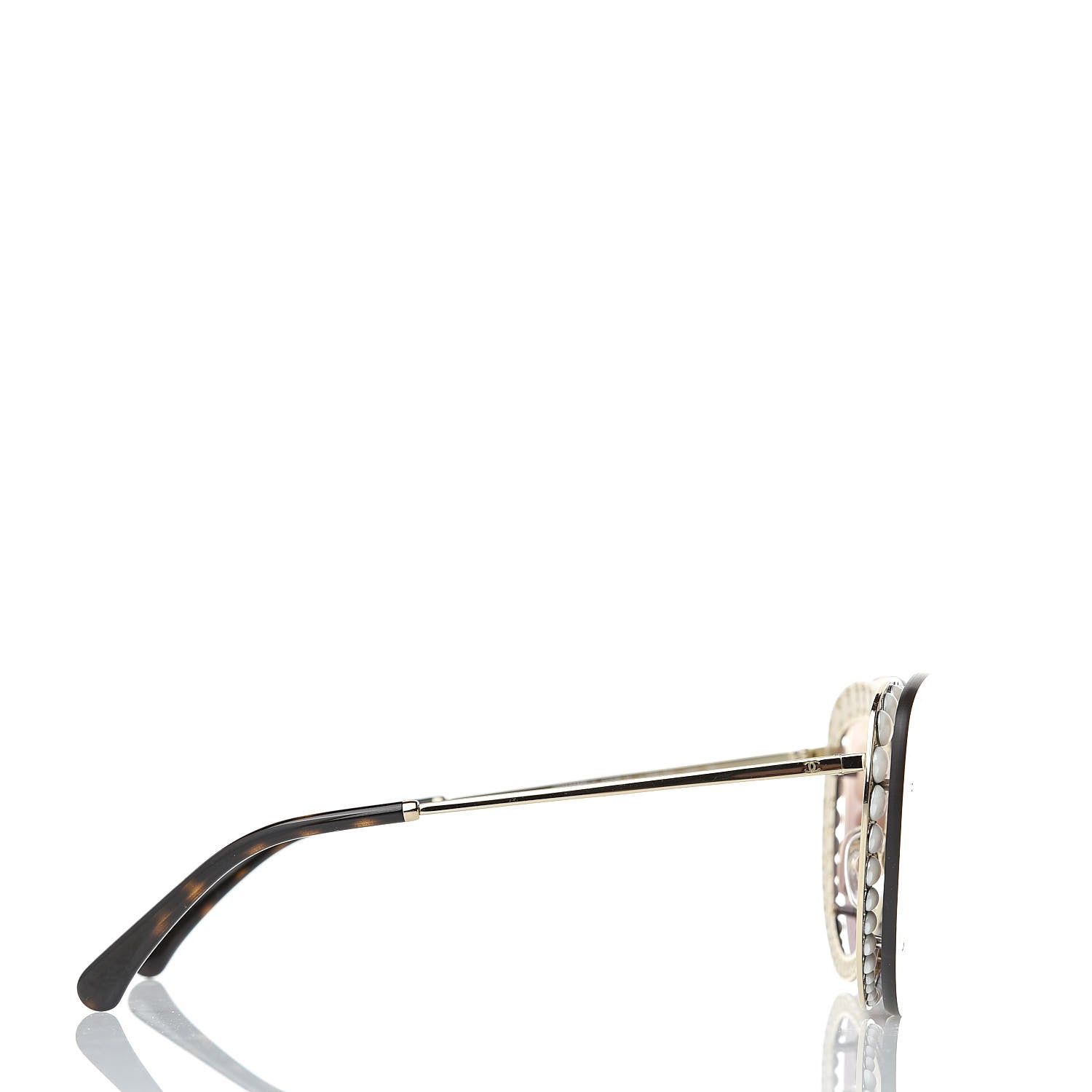 Chanel Acetate Metal Pearl Butterfly Sunglasses 4236-H Brown 3 of 8