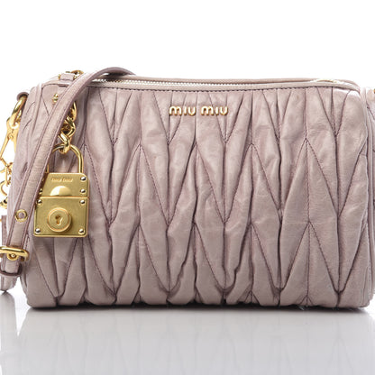 Miu Miu Vitello Lux Matelasse Shoulder Bag Mughetto 9 of 13