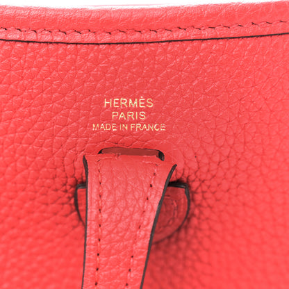 Hermes Taurillon Clemence Evelyne TPM Rouge De Coeur 6 of 10