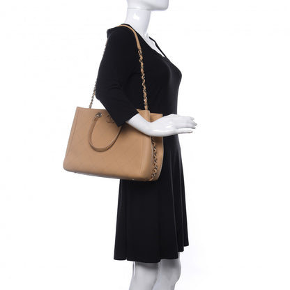 Chanel Bullskin Stitched Medium Shopping Bag Beige 2 of 10