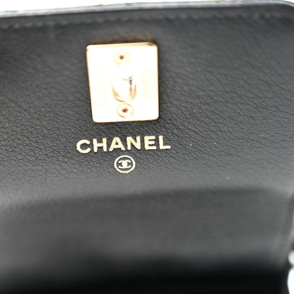 Chanel Lambskin Quilted Phone Holder Flap With Chain Black 6 of 11