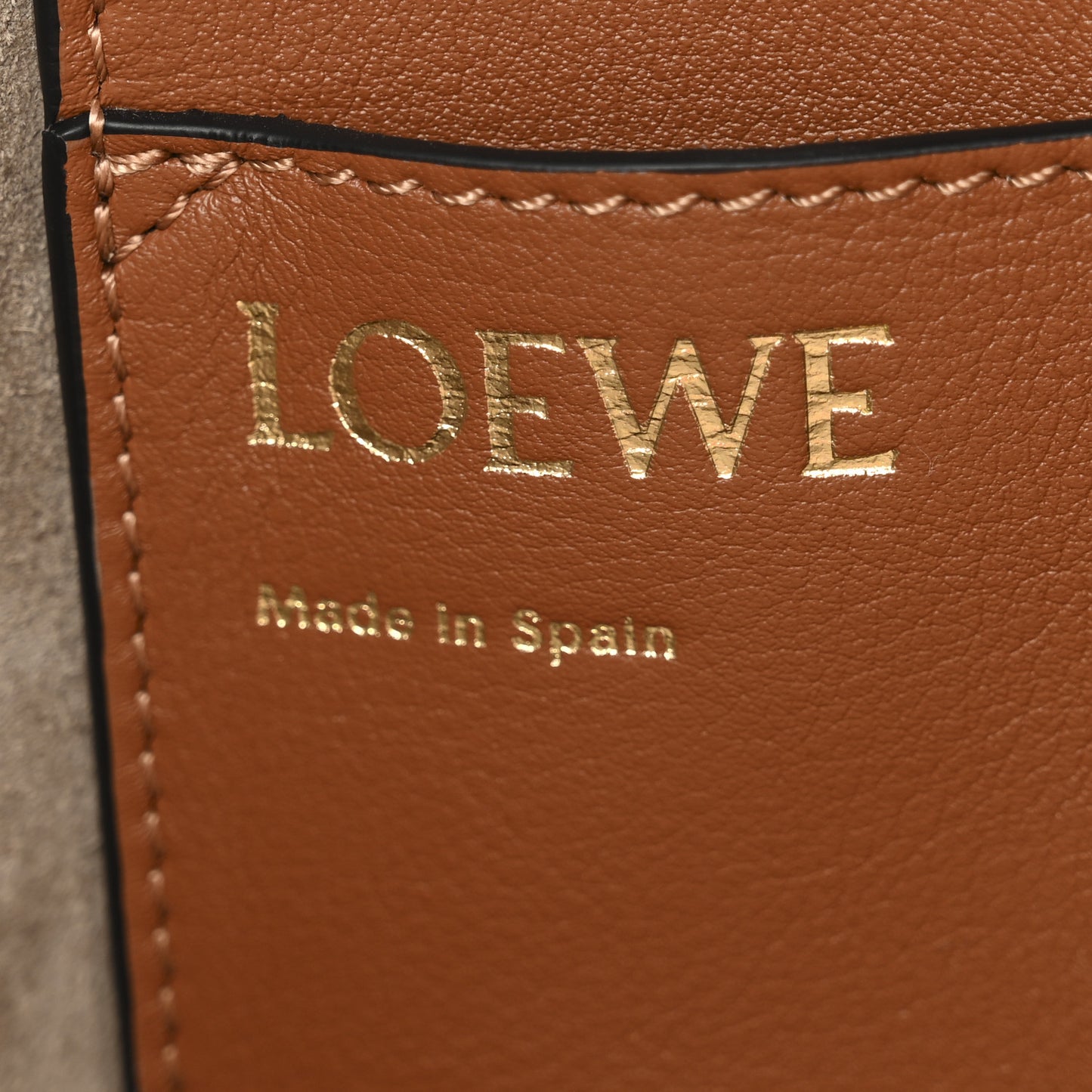 Smooth Calfskin Small Anagram Tote Tan Ecru