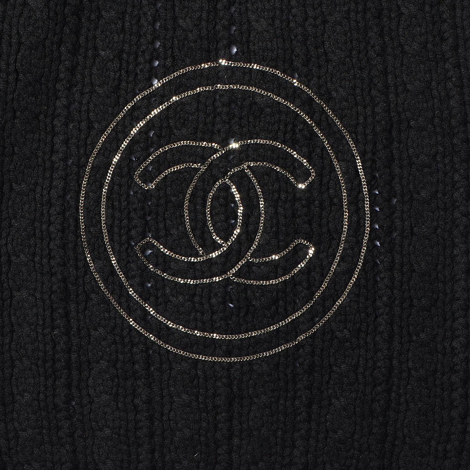 Chanel Cashmere Chain CC Scarf Black 5 of 7