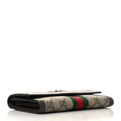 Gucci GG Supreme Monogram Web Ophidia Continental Wallet Brown 4 of 6