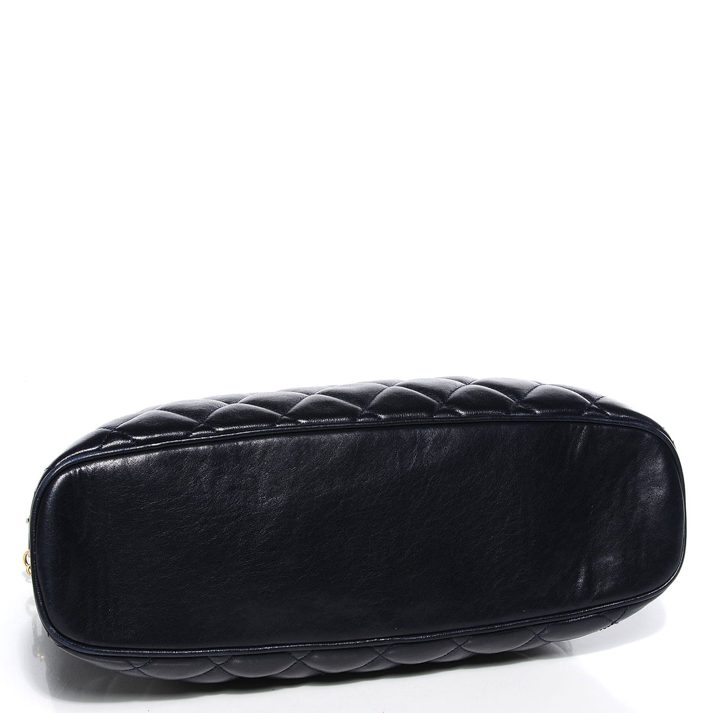 Lambskin Quilted Shoulder Bag Navy Blue
