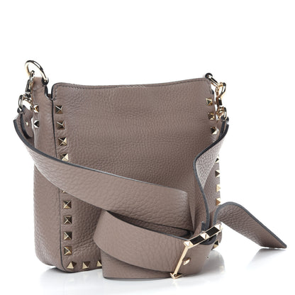 Valentino Garavani Pebbled Calfskin Mini Rockstud Flip-Lock Messenger Bag Poudre 3 of 9