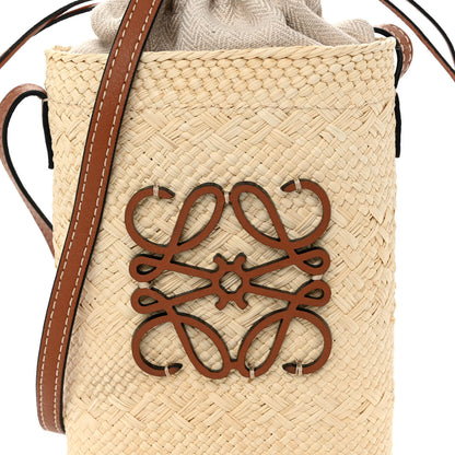Loewe Calfskin Raffia Paulas Ibiza Square Bucket Bag Natural Tan 8 of 10