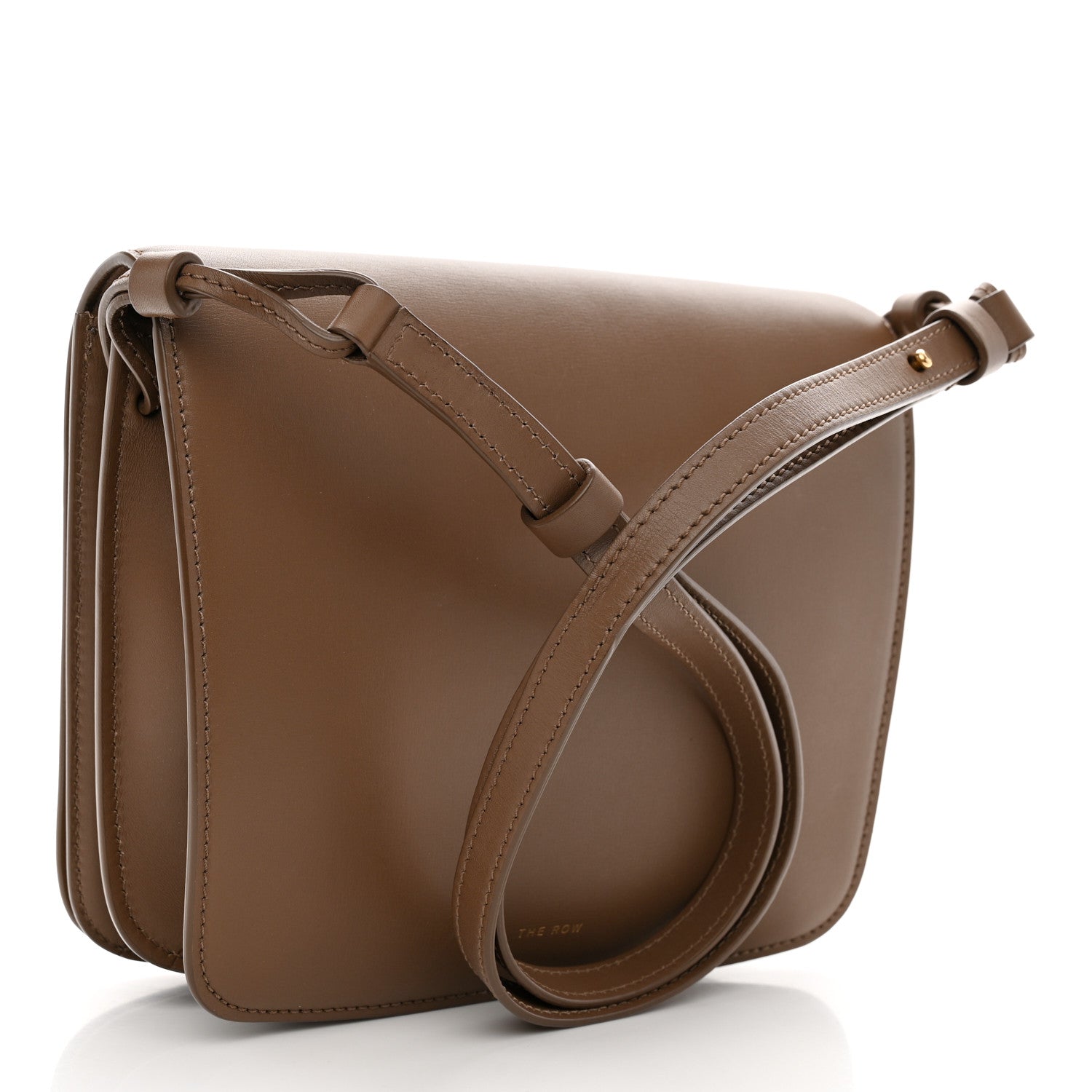 The Row Calfskin Large Julien Shoulder Bag Dark Taupe 3 of 12