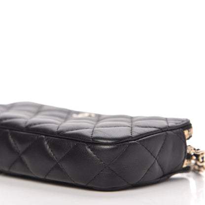 Chanel Lambskin Quilted Small Clutch With Chain Black 7 of 12