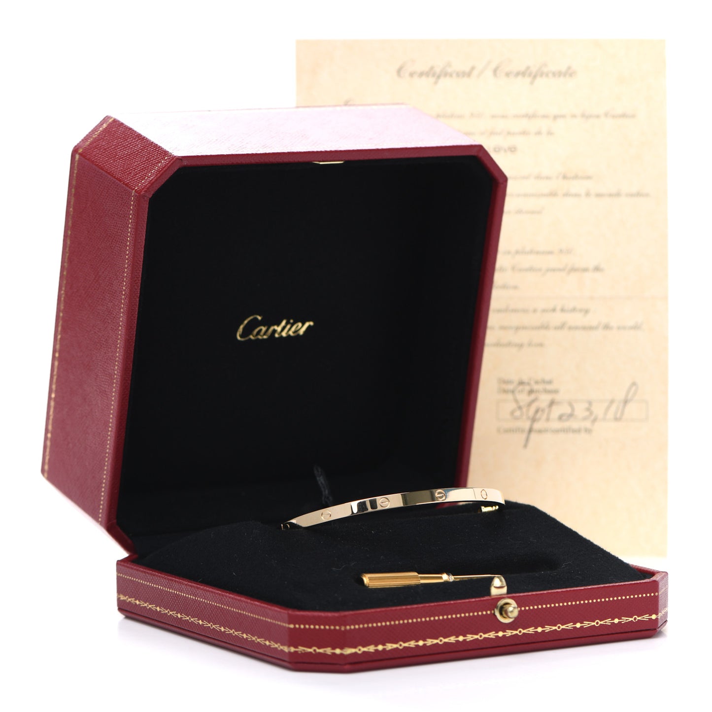 18K Yellow Gold Small LOVE Bracelet 19