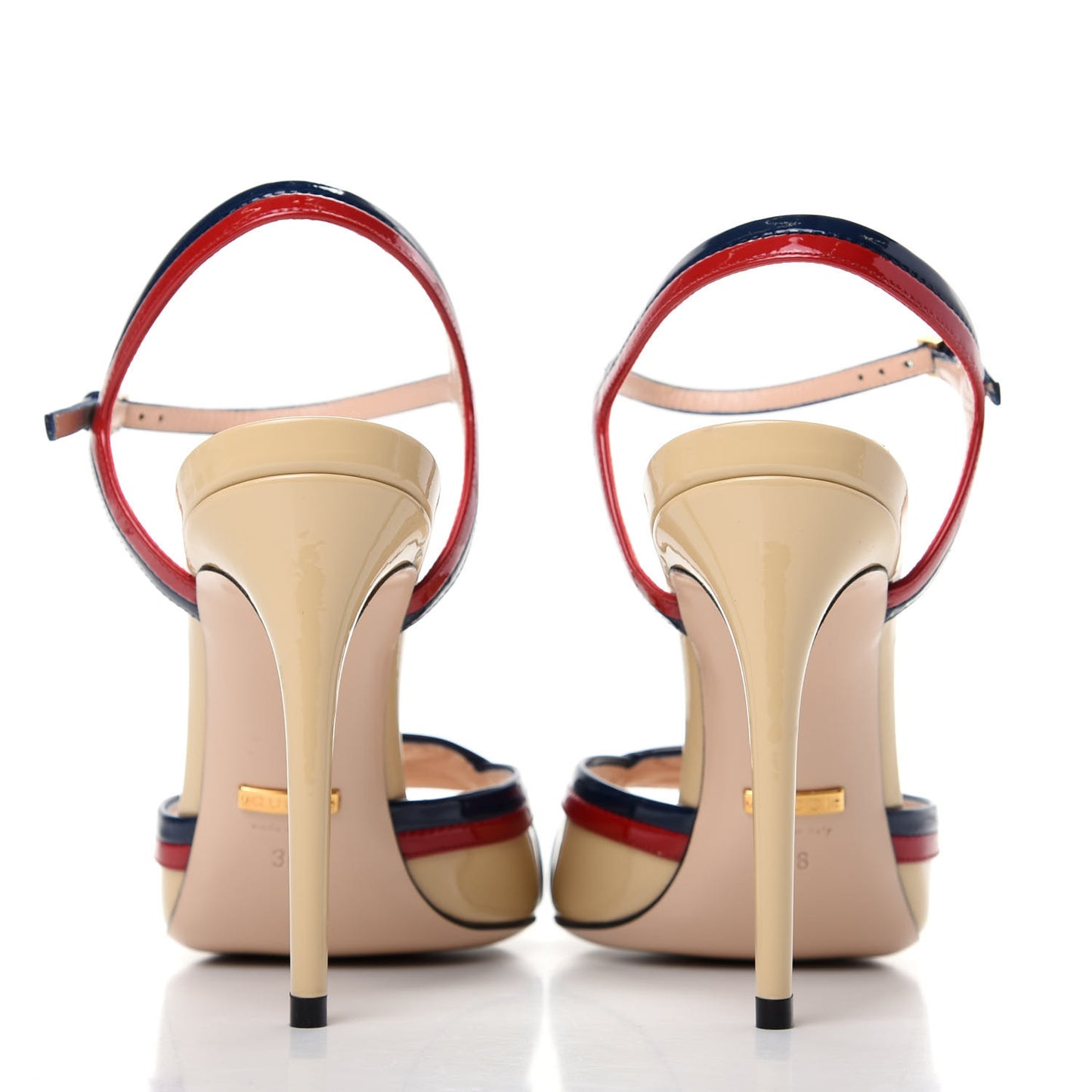 Patent Millie Ankle Strap Sandals 38 Red Blue Agata Sandstorm