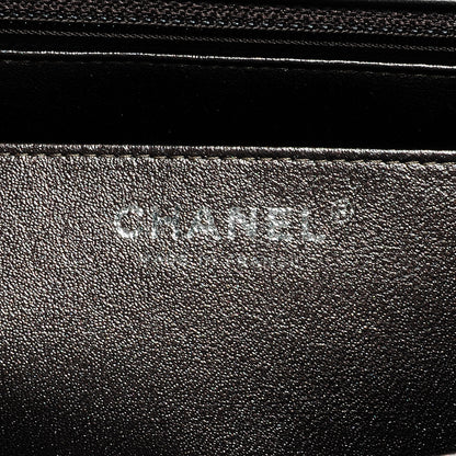 Chanel Lambskin Quilted Jumbo Single Flap Dark Metallic Grey 8 of 9