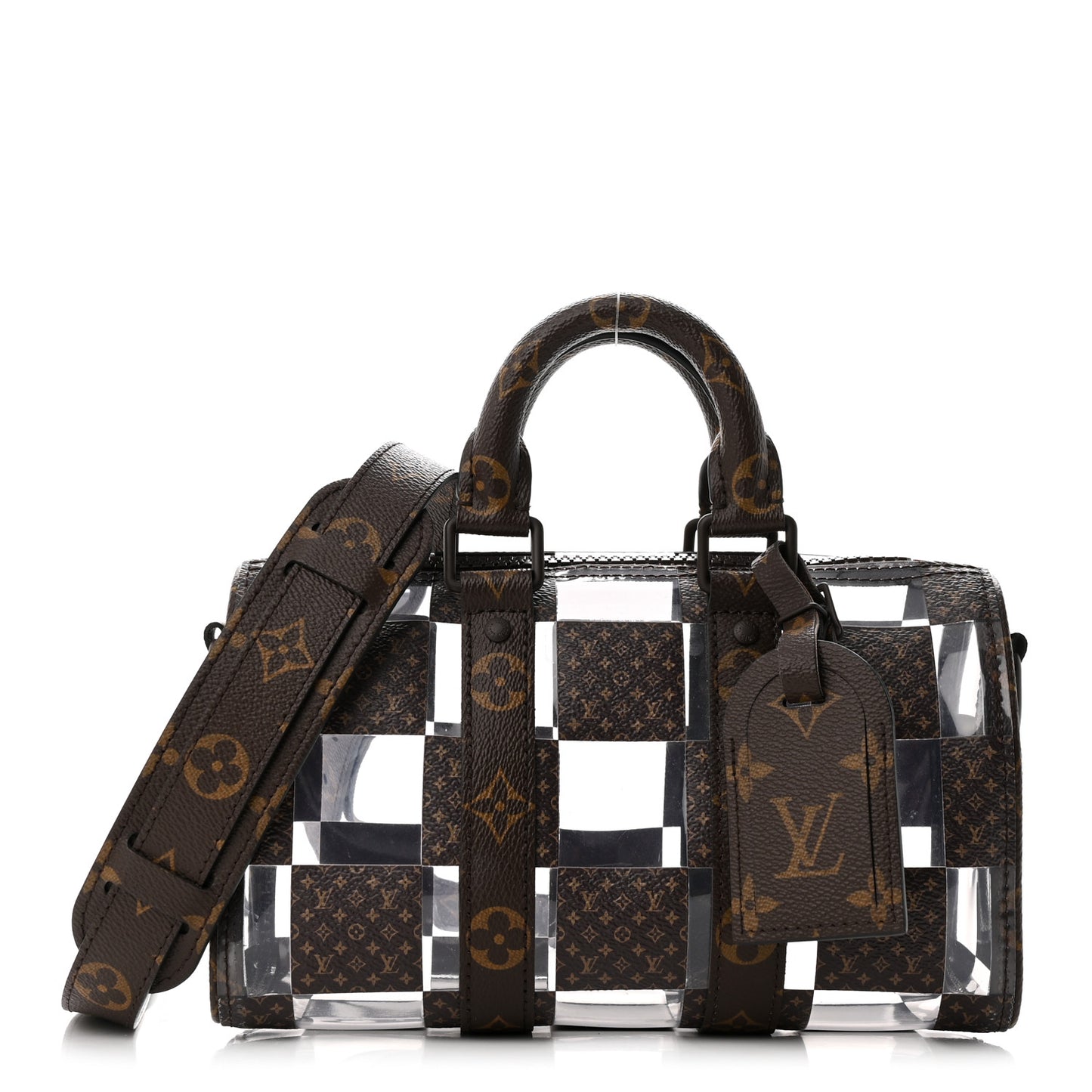 PVC Monogram Chess Keepall Bandouliere 25