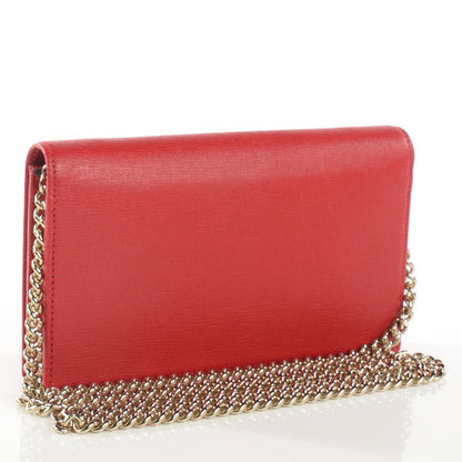 Gucci Textured Calfskin Medium Betty Chain Wallet Tabasco Red 3 of 7