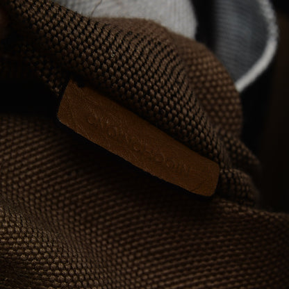 Burberry Grainy Calfskin Canvas Mega Check Medium Ashby Tassel Hobo Saddle Brown 11 of 11