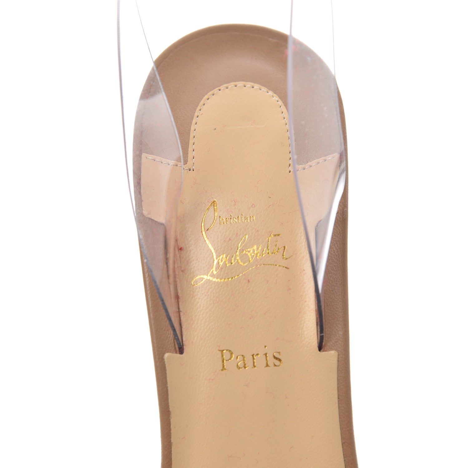 Christian Louboutin Shiny Nappa PVC Jonatina 100 Sandals 39 Nude 10 of 20
