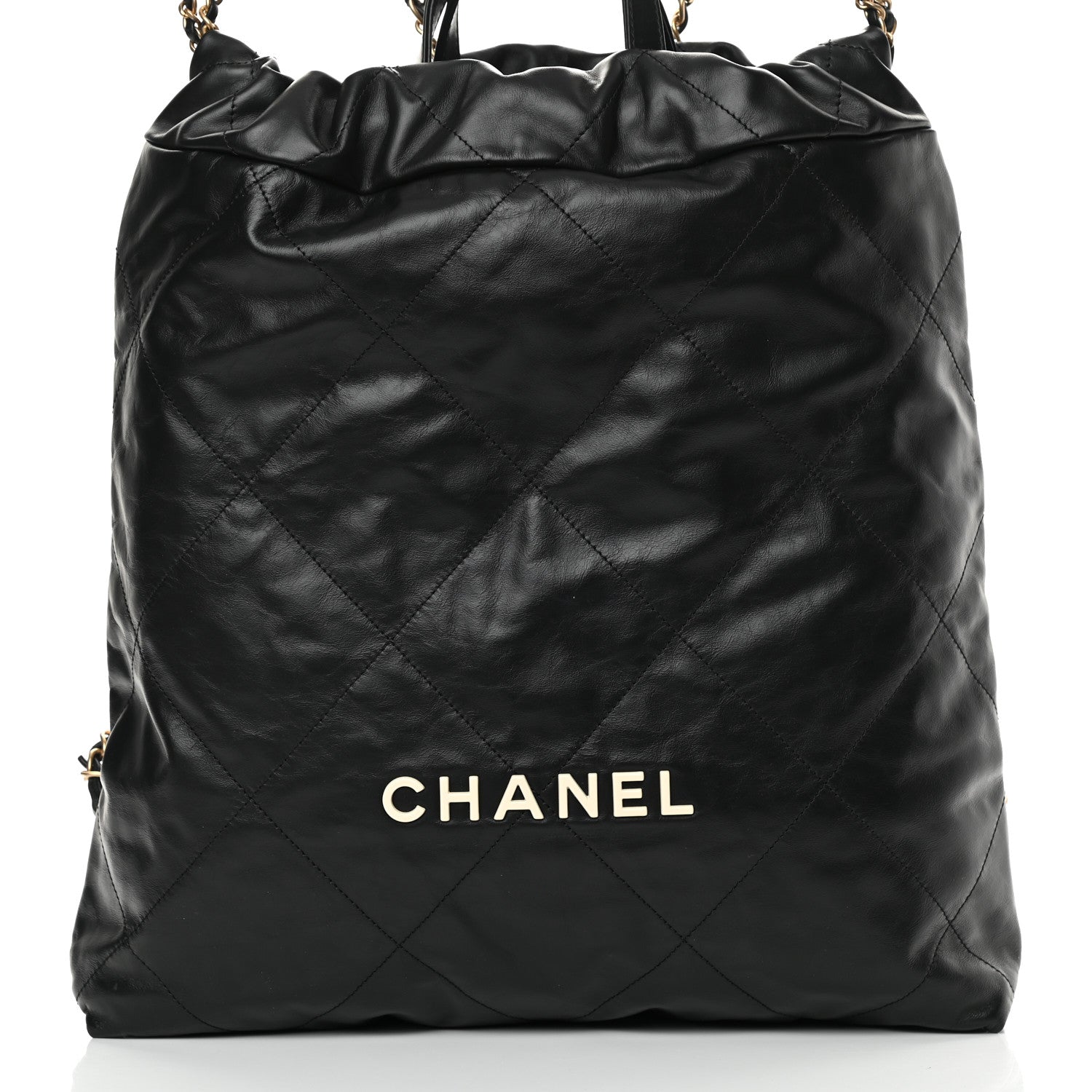 Chanel Shiny Calfskin Quilted Chanel 22 Backpack Black 8 of 10