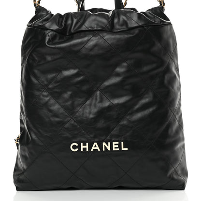 Chanel Shiny Calfskin Quilted Chanel 22 Backpack Black 8 of 10