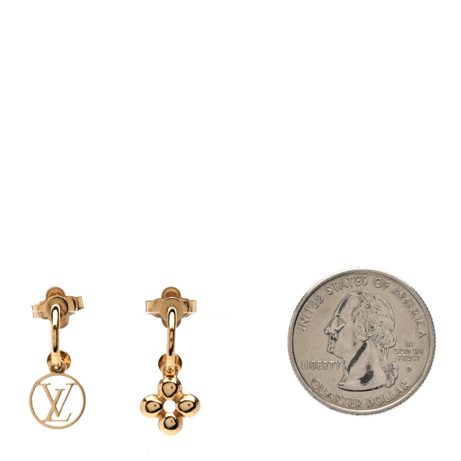 Louis Vuitton Brass Blooming Earrings Gold 2 of 4