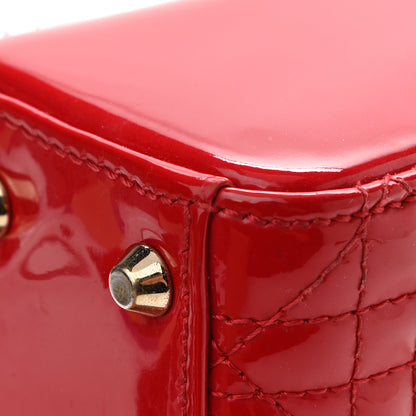 Christian Dior Patent Cannage Mini Lady Dior Red 17 of 17