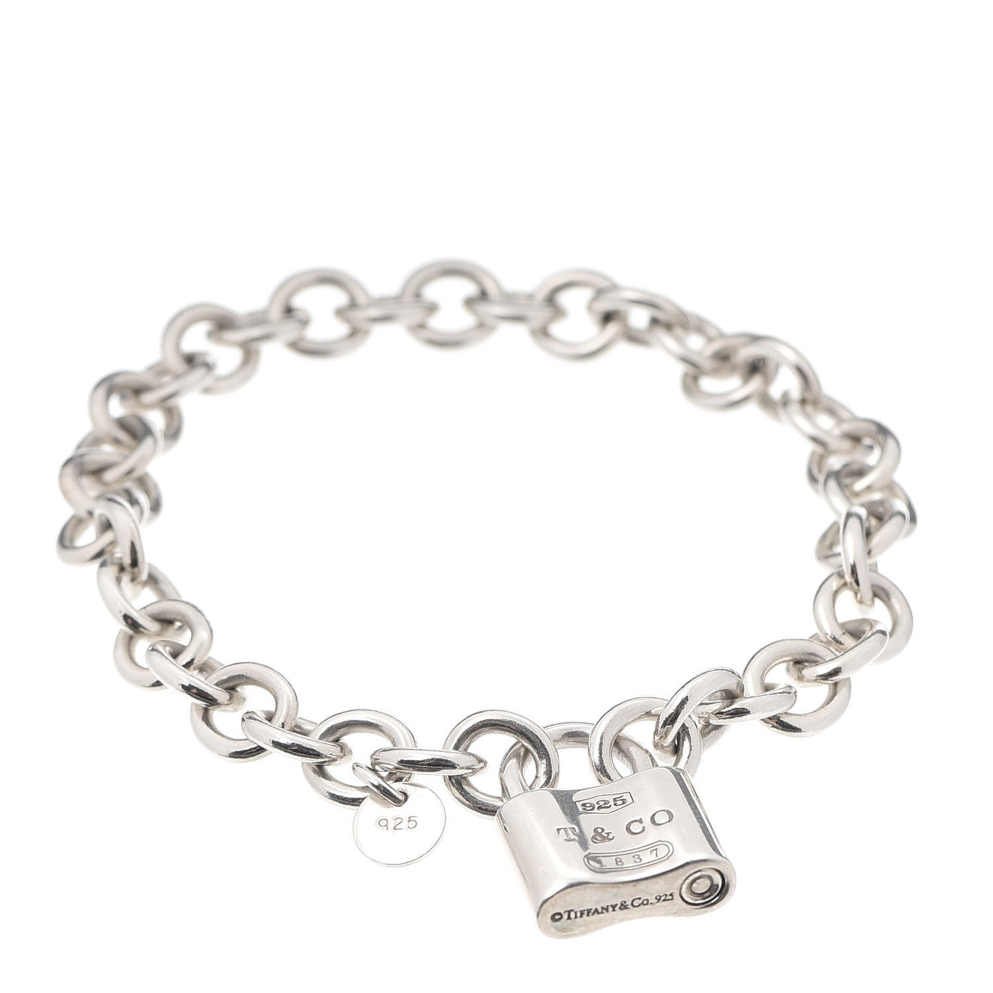 Sterling Silver 1837 Lock Charm Bracelet