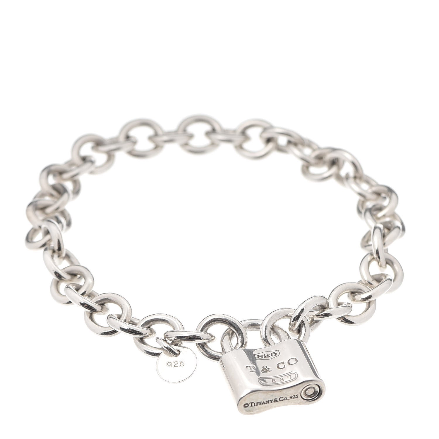 Tiffany Sterling Silver 1837 Lock Charm Bracelet 1 of 7