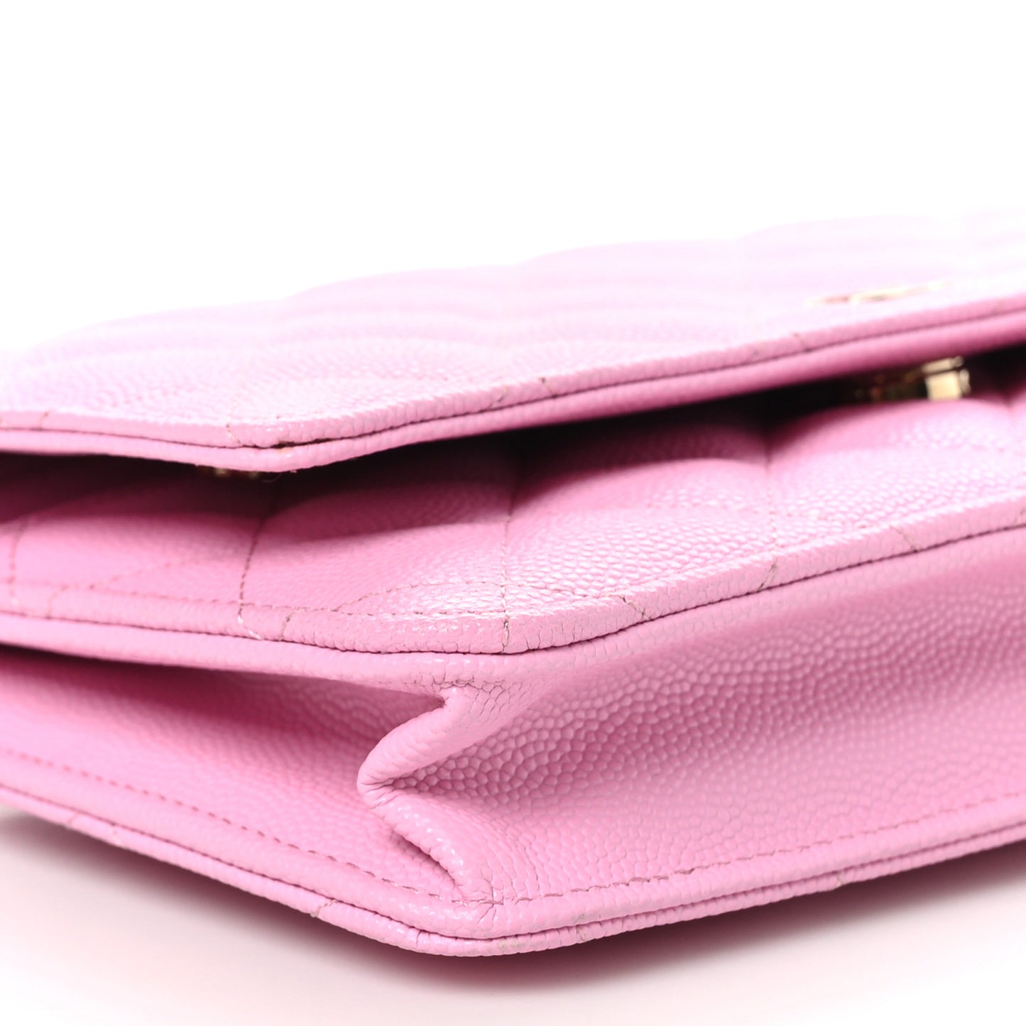 Caviar Quilted Wallet On Chain WOC Pink