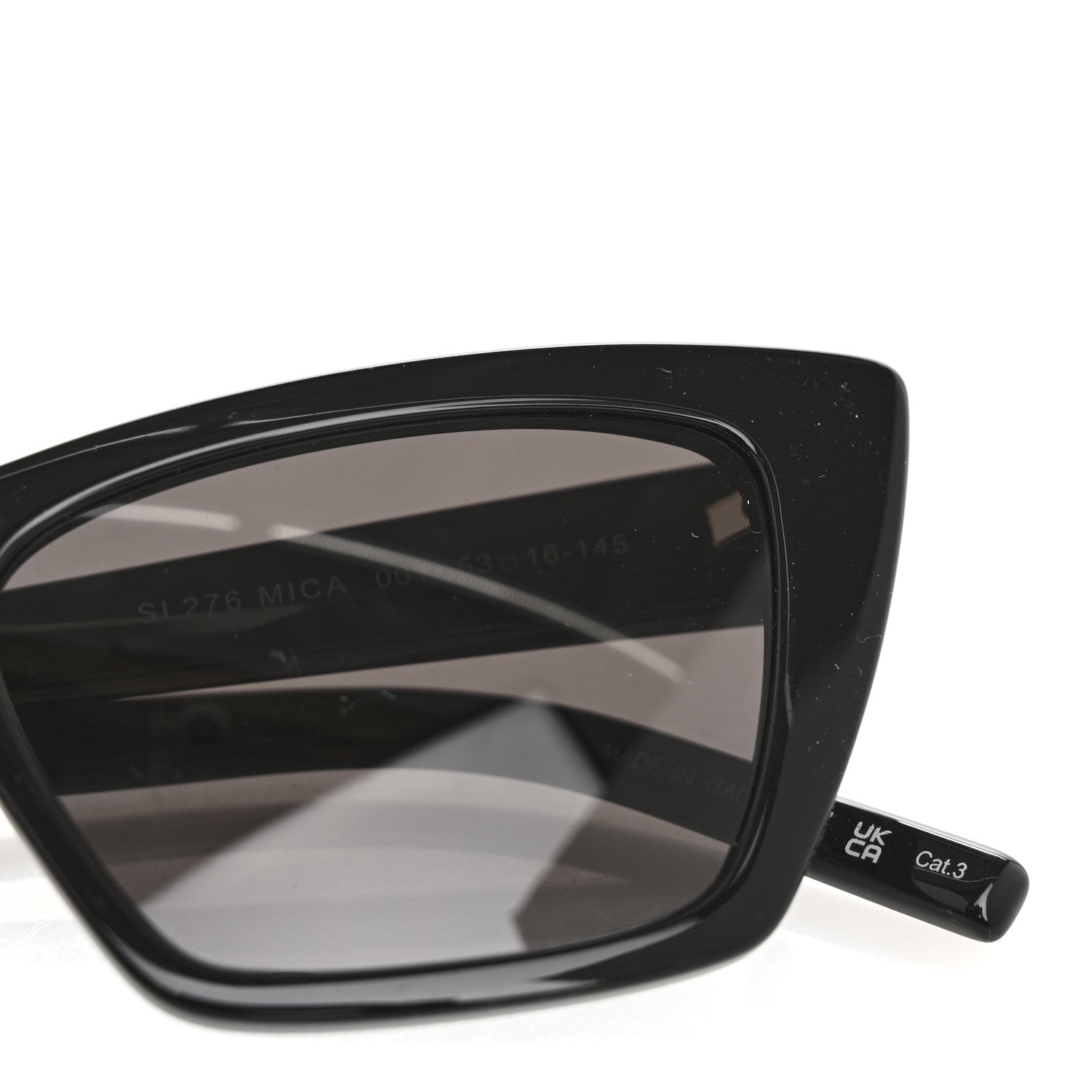 Saint Laurent Acetate Mica Cat Eye Sunglasses SL 276 Black 8 of 10