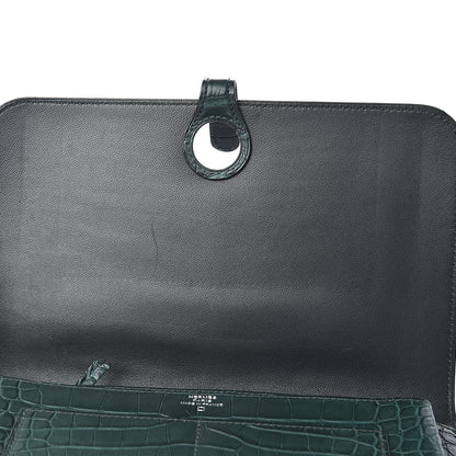 Hermes Matte Alligator Dogon Combined Wallet Vert Fonce 10 of 12