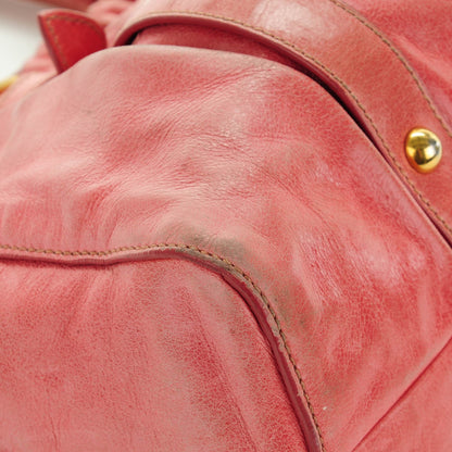 Miu Miu Vitello Lux Gathered Tote Rosa 9 of 11