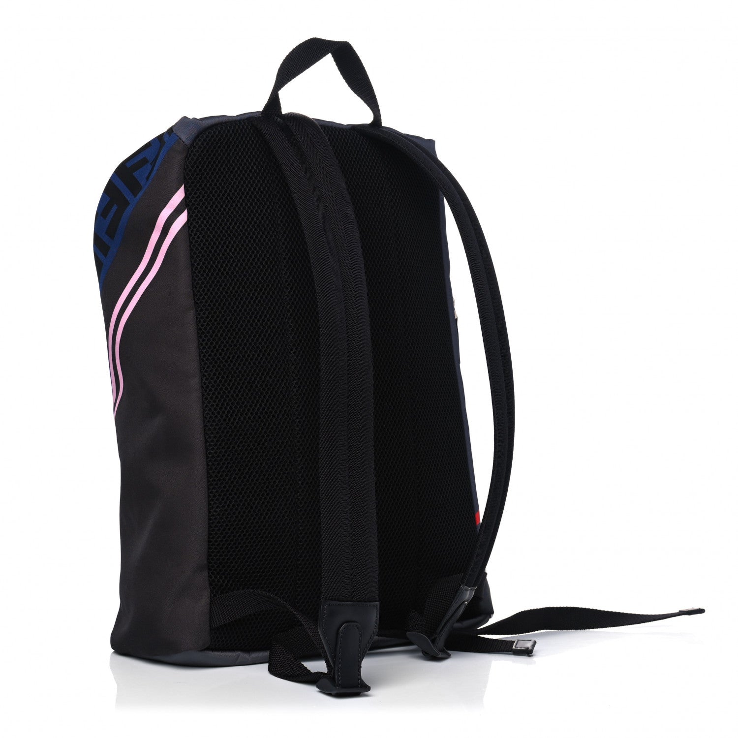 Fendi Canvas FF Diagonal Cross Strap Backpack Navy Multicolor 2 of 5