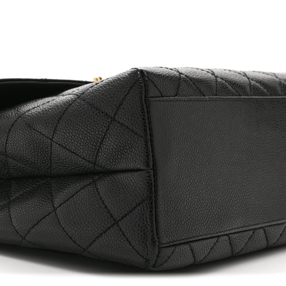 Caviar Quilted Jumbo Kelly Flap Black