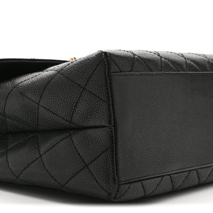 Chanel Caviar Quilted Jumbo Kelly Flap Black 9 of 10