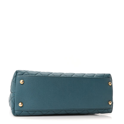 Chanel Caviar Quilted Medium Coco Lizard Embossed Handle Flap 4 of 10