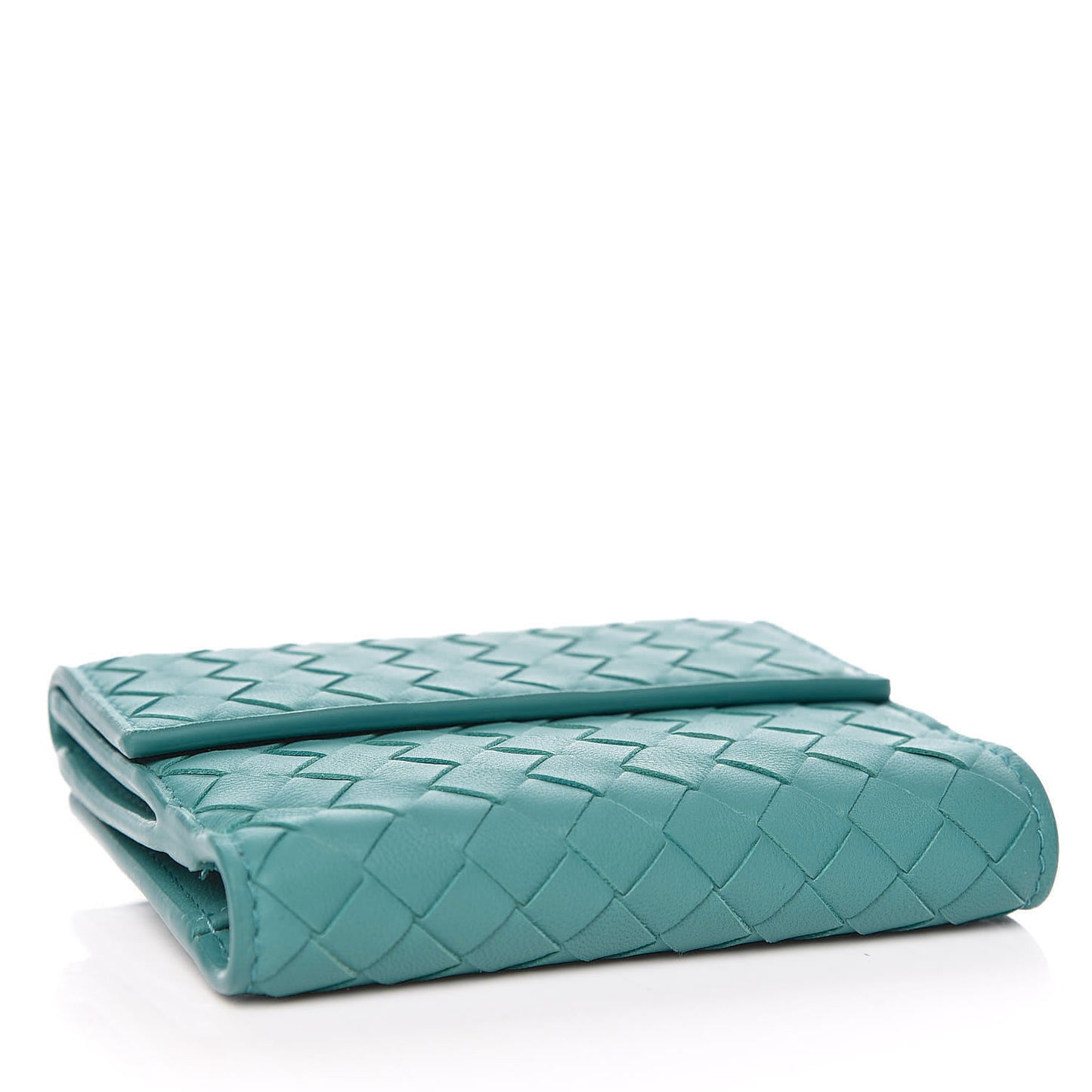 Nappa Intrecciato French Flap Wallet Lagoon