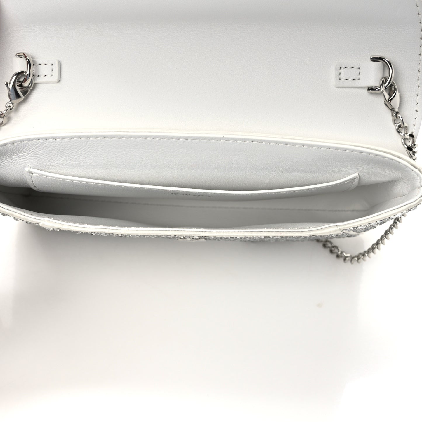 Crystal La Medusa Envelope Clutch Optical White
