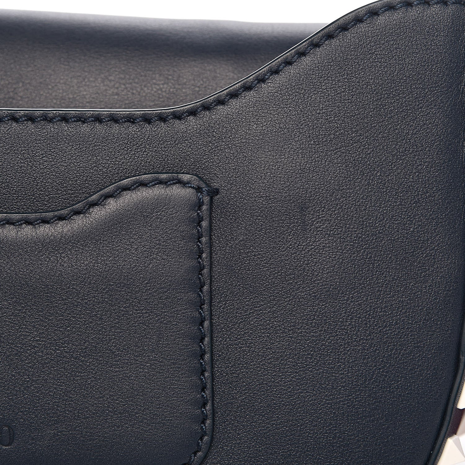 Valentino Garavani Vitello Colorblock Large Free Rockstud Halfmoon Saddle Bag Marine White 11 of 17