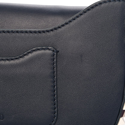 Valentino Garavani Vitello Colorblock Large Free Rockstud Halfmoon Saddle Bag Marine White 11 of 17
