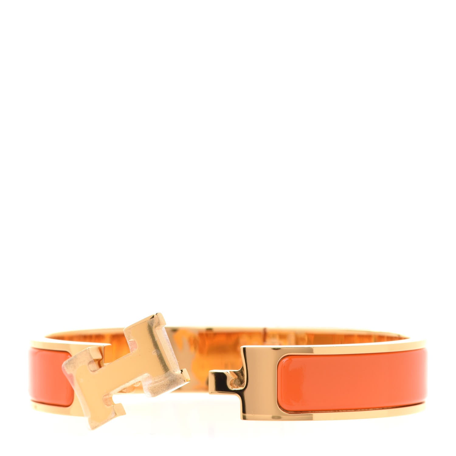 Hermes Enamel Narrow Clic Clac H Bracelet PM Orange 5 of 6