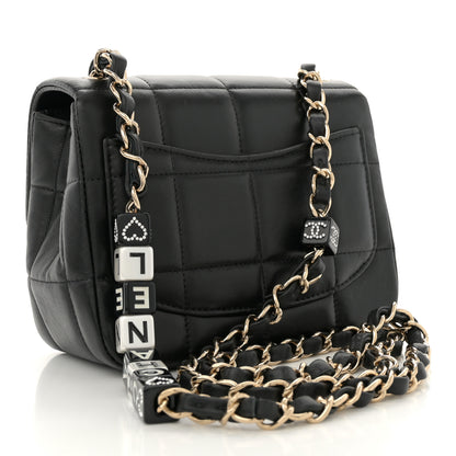 Chanel Lambskin Resin Crystal Square Quilted Mini Monacoco Flap Black 3 of 10