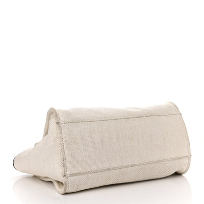 Chanel Woven Straw Raffia Medium Deauville Tote White Navy 4 of 15