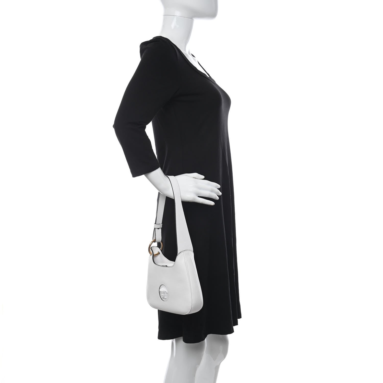 Versace Calfskin La Medusa Small Hobo Crossbody Optical White 2 of 10