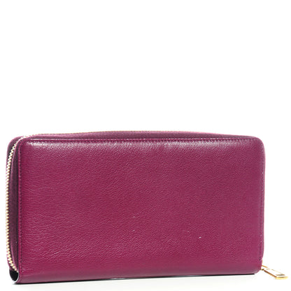 Saint Laurent Chevre Belle De Jour Zip Around Wallet Dark Pink 4 of 14