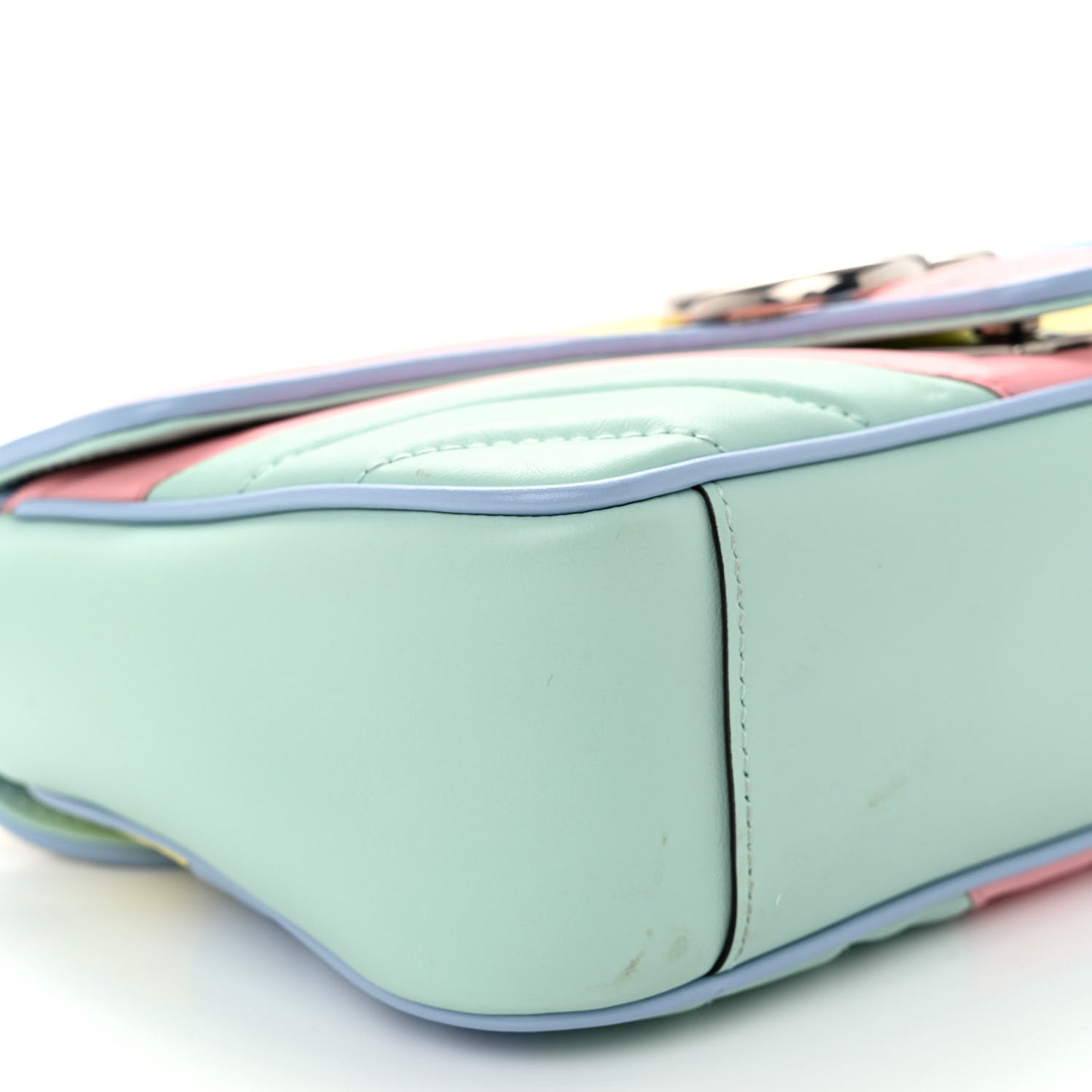 Calfskin Matelasse Diagonal Small GG Marmont Shoulder Bag Multicolor Pastel