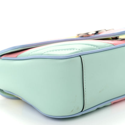 Gucci Calfskin Matelasse Diagonal Small GG Marmont Shoulder Bag Multicolor Pastel 9 of 11