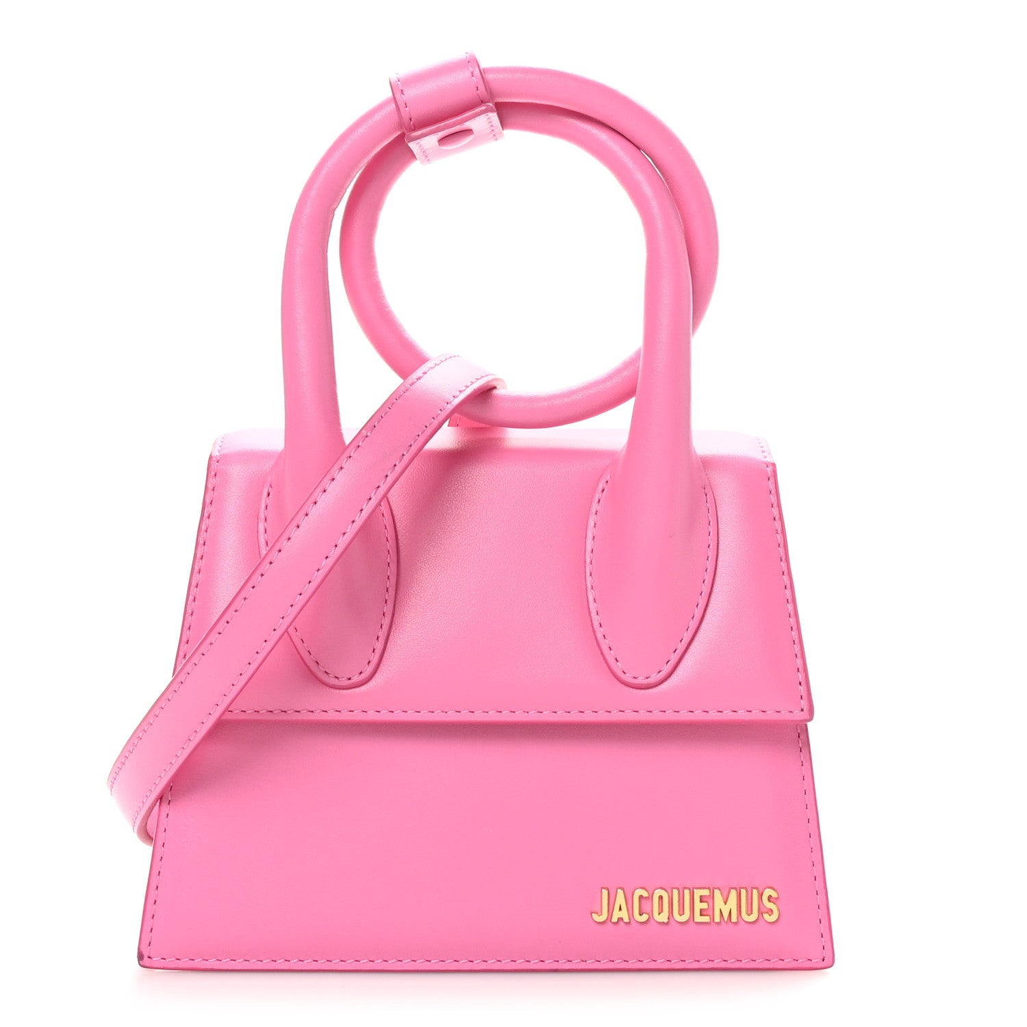 Jacquemus Calfskin Le Chiquito Noeud Dark Pink 1 of 9